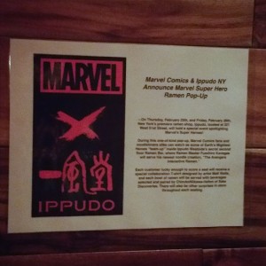 The announcement of the collaboration between Marvel and Ippudo!